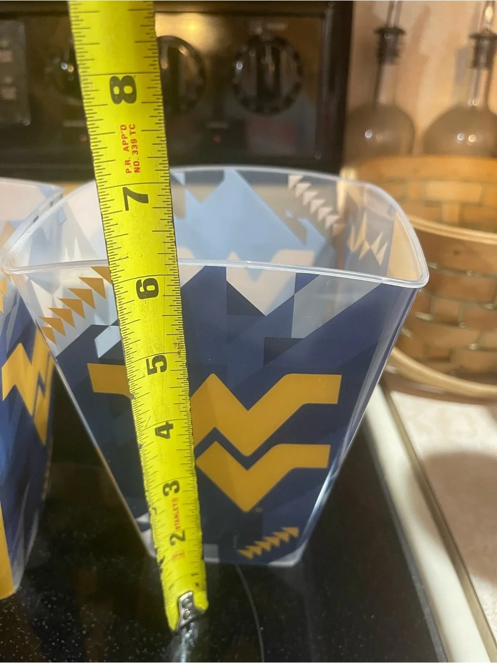 2 WVU Mountaineers NCAA College Sports Large Collector's Popcorn Bucket, storage